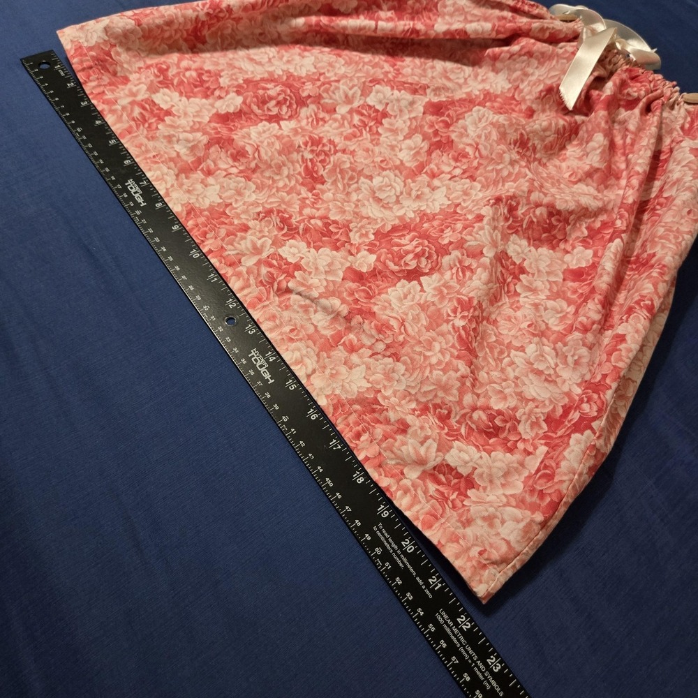 Sundress Girls 4T Pink Floral Cotton Sleeveless Tie Strap Knee Length Summer - Picture 4 of 9